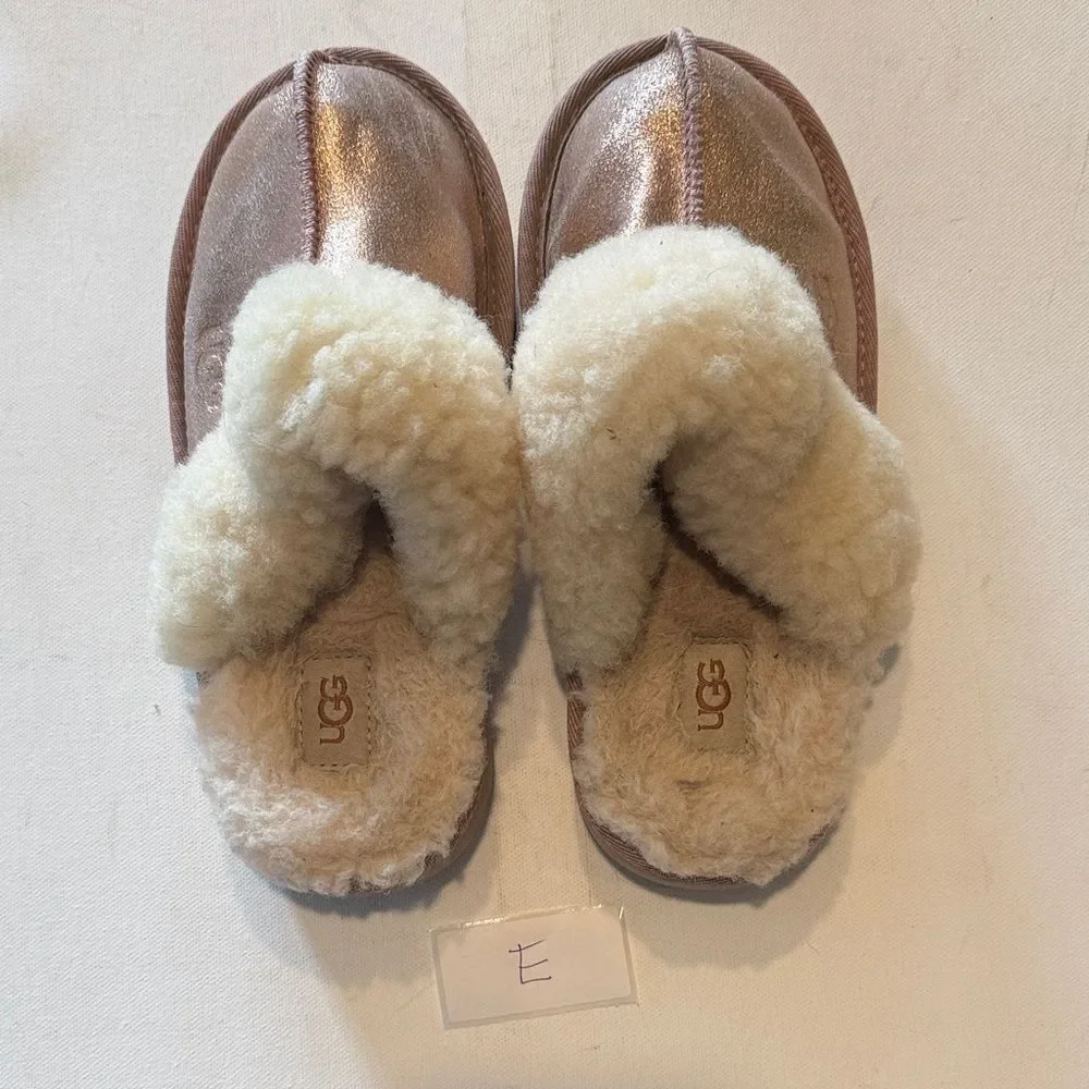 UGG Rose Gold Slippers with Cream Shearling